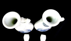 Jim Beam Milk Glass Sail Boat 2 Piece Vintage 13 1/4&Prime; Liquor Bottles 1963 EMPTY