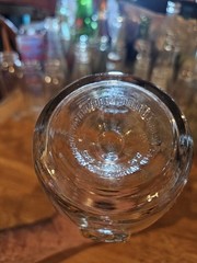 Unique 1957 Clear Wine Bottle/Decanter w 11 Raised Dimpled Circles, 24oz., NICE!