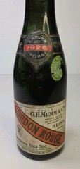 1926 Antique G. H. Mumm Cordon Empty Champagne Bottle Cart Rouge Split Reims