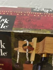 NIB! Dont Break The Bottle Ingenious Wooden Puzzle To Lock Up A Gift Wine Bottle