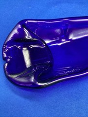 Melted Slumped Wine Bottle – Blue