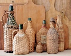 Vintage Woven Wicker Wine Bottle