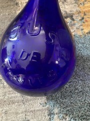 Vintage Casadis Milano Cobalt Blue Glass Wine Bottle Jug Jus De Fruits No Chips