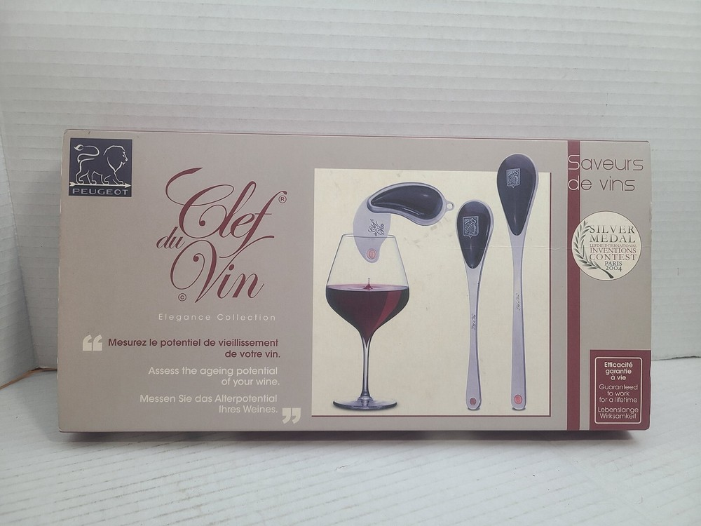 Peugeot Clef du Vin Elegance Collection Wine Ageing Potential Set New Wooden Box