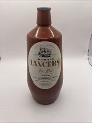 Lancers 1969 Vin Rose Brown Painted Glass Jug Portugal JM Da Fonseca Inter Empty