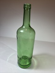 Vintage Dubonnet Embosed Wine Bottle Green Glass 12 3/8” Tall