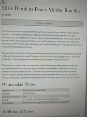 Flora Springs 2014 Drink In Peace Halloween Wine Bottle. Only 30 Bottles Made!!