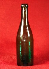 Antique Emerald Green Glass Turn-Molded Bottle Appx 8.25&Prime; Tall