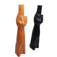 Happy Cat Moselland Black & Orange Cat-Shaped Empty Wine Bottles Halloween Set