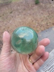 Green Hand Blown Torpedo Wine Bottle Round Bottom 7  » Tall