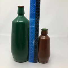 Vintage J M Da Fonseca Wine Bottle Large Green Small Brown Set of 2 Collectible