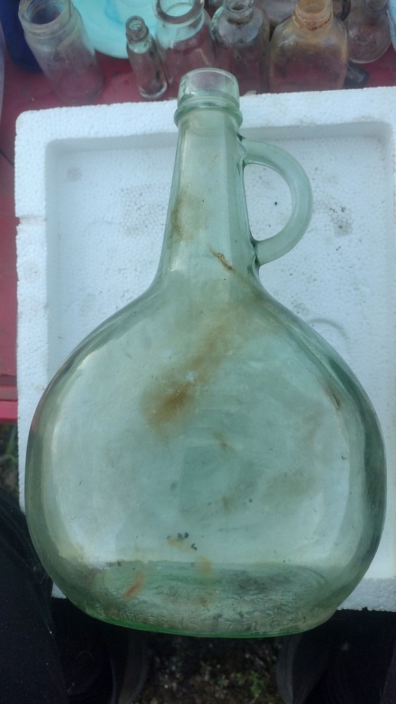 Almaden Green Wine Jug Decanter Handle 1.5L