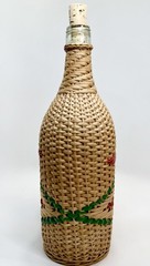 VTG Demijohn Style Handmade Woven Wicker Double Wine Wrap/Holder Bottles Empty