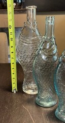 Vintage 1970’s Set Of 4 Pescevino Fish Shaped Wine Bottles From Italy