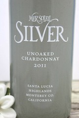 Ceramic Wine Bottle Empty Silver Unoaked Chardonnay Mer Soleil 2011 750ml