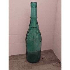 11 1/2&Prime; Embossed Green Glass Bottle Canada