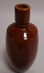 Brown Clay Portuguese Lancers Wine Bottle Portugal Vintage Vin Rose MCM Red