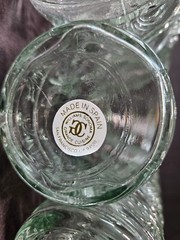 Lot of 5 Bottles Williams Sonoma Clear Pressed Glass Grapes Grapevines 9&Prime; & 12&Prime;