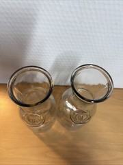 2 Vintage Angel Paul Mason 1 Liter Since 1852 Glass Wine Decanters