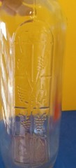 Vintage Clear Pressed Glass with Grapes 1/2 Gallon Wine Bottle with Lid