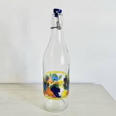 Vintage Avir Fruit Stained Glass Wine Bottle Made In Italy 12”