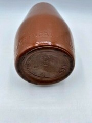 Portugal Lancers Brown Painted 9 In Wine Bottle, J.M. da Fonseca Inter., Empty