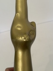 Metallic Gold Happy Cat Mosel Reisling Rheinhessen Germany Wine Bottle 13” Tall