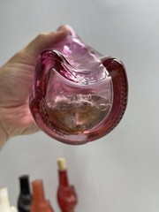 Riesling Happy Cat Orange Black White Pink Red Figural Glass Empty Bottles