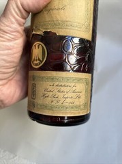 VTG 1940s Mandarine Napoleon Grand Liqueur Empty Bottle Belgium Web Glass