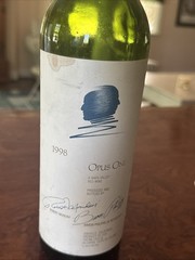 Opus One 1998 Napa Valley Bordeaux Blend Red Empty Bottle With Cork.