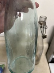 2 Vintage Hand Blown Wine Bottles With Stoppers