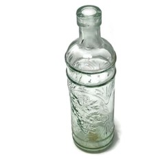 Decorative Clear Fruit Design Textured Glass Bottle 16 Oz A15