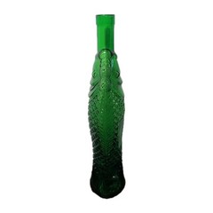 Vintage Fish Shaped Dark Green Glass Italian Wine Bottle Decanter 13&Prime;H F Mark