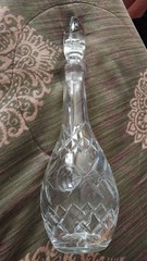 Vintage Cut Glass Crystal Wine Decenter Clear Crystal 3 Rose Around Wine Bottle