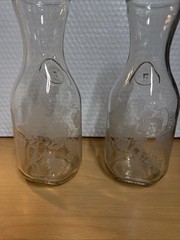 2 Vintage Angel Paul Mason 1 Liter Since 1852 Glass Wine Decanters