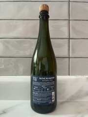 Empty Beautiful Green Glass 750mL Winemakers Sparkling Brut Bottle With Cork