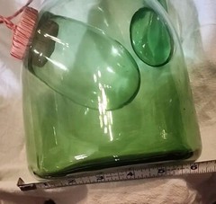 VTG Italian Chianti Hand Blown Green Glass Wine Decanter Bottle/ Ice Chamber VF