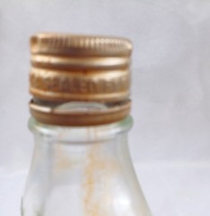 Clear Glass Gallo Wine Bottle Vintage Flask Metal Lid 2/5 Pint