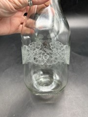 Vintage 1990 Floral Etched Norman Kosarin Carafe Paul Masson Vineyards Daffodil