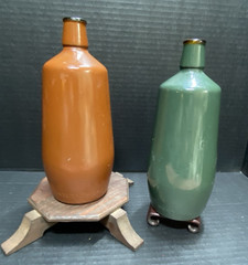 Vintage Lancers J.M. Da Fonseca Portugal 9&Prime; Glass Painted Wine Bottles Lot of 2