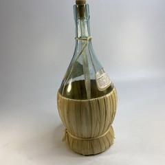 Chianti Empty Glass Wine Bottle Outside Torch 1.5 L Rattan Wrapped Wick Italy