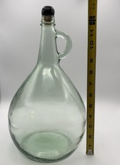 Vintage Almaden One Gallon Green Glass Wine Bottle Original Cork Handle 13”