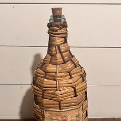 Achaia Clauss Retsina Wicker Wine Bottle 17” Greece Vintage