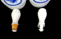 Jim Beam Milk Glass Sail Boat 2 Piece Vintage 13 1/4&Prime; Liquor Bottles 1963 EMPTY