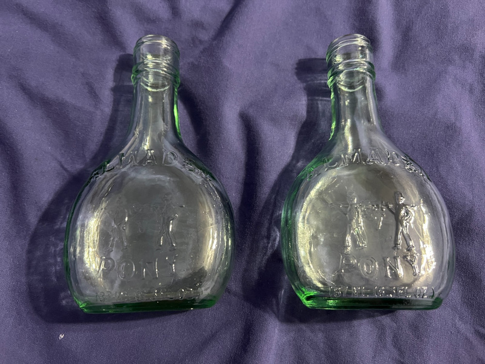 Almaden Green Pony Bottles set of 2