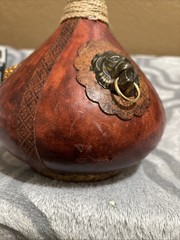 Italian leather wrapped decanter vintage