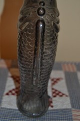Vintage Tinted Glass Fish Shaped Italian Wine Bottle Decanter 9&Prime; Tall