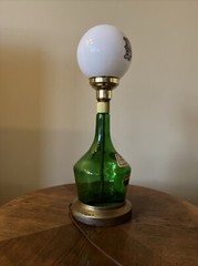 Vintage Handmade Wine Bottle Electric Table Lamp Charles Fournier 1/2 Gallon