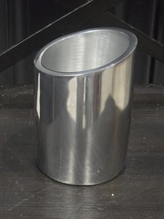 VINTAGE Nambe SILVER 8 METAL ALLOY POLISHED WINE BOTTLE CHILLER VASE MODERNIST