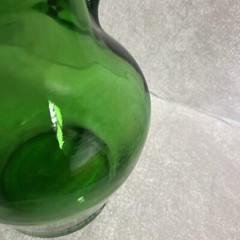Vintage Green Glass Wine Decanter Jug Bottle With Handle Screw Top Lid 1.5 Liter